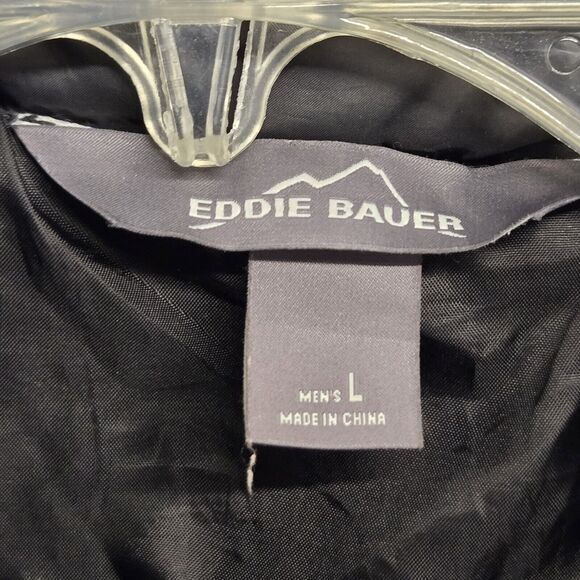 Eddie Bauer Mens Large Black Down Puffer Jacket EB650 Univ. Of Arkansas Logo - Picture 2 of 12